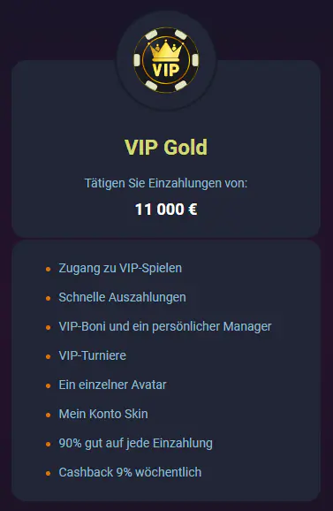 VIP-Gold-Level im VOX Casino