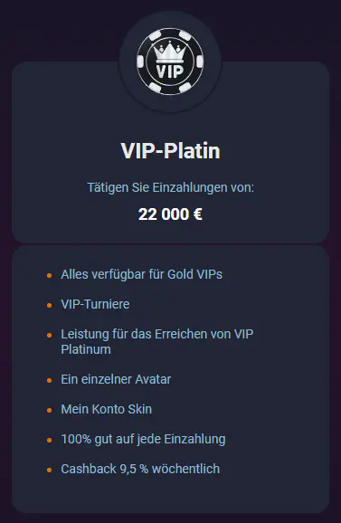 VIP-Platin-Level im VOX Casino