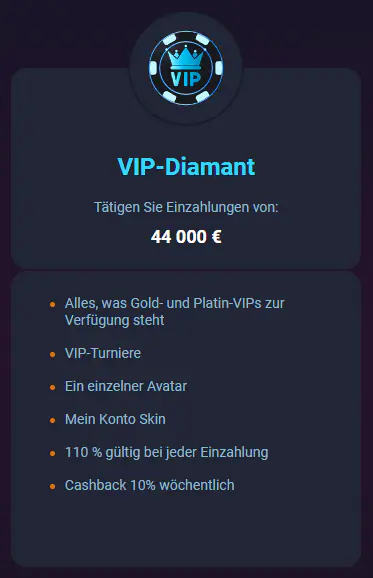VIP Diamant-Level im VOX Casino